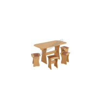 Обеденная группа тип 4 МФ-101.009 Каркас: Бук; Кожзам: Коричневый/Бук